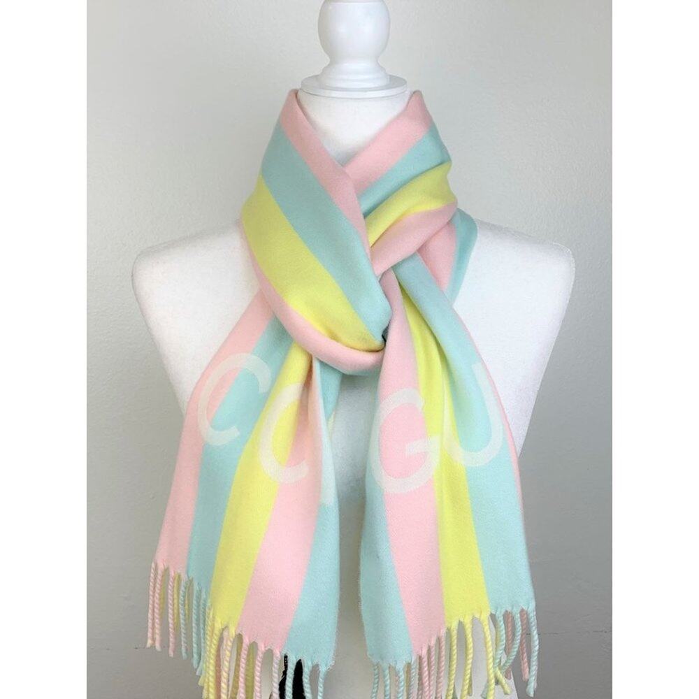 NWT Authentic Gucci Striped Wool Scarf